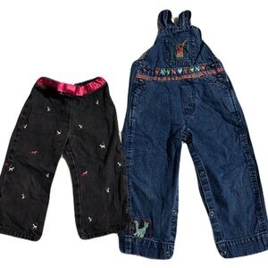 Y2K/Vintage Toddler 2T Girl Denim with Cat Embroidery Bundle